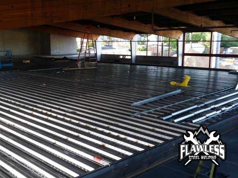 Art Gym Project building steel flooring base.