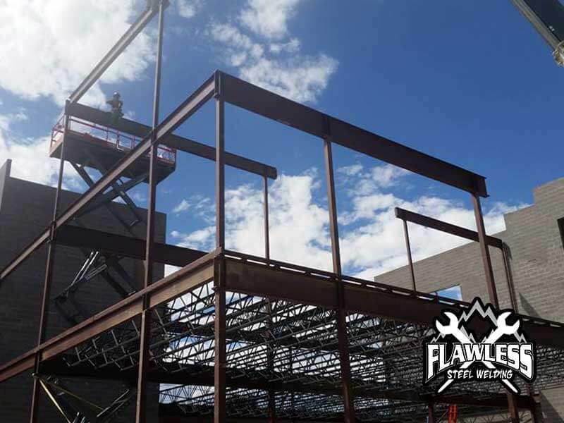 Ground shot of the steel structure of the ongoing construction of the South East Plaza Project.